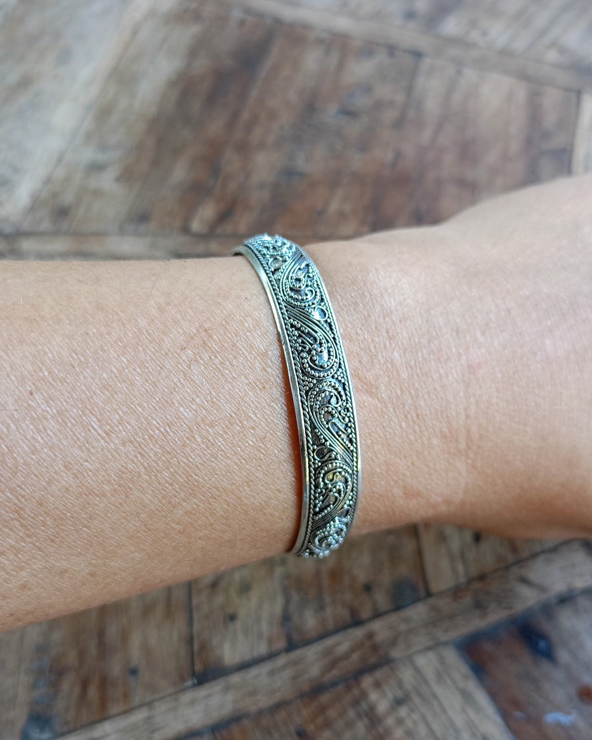 Handmade Traditional Sterling Silver Bracelet, Silver Bangle Bracelet